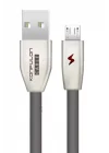 Mey İthalat®  S53 Led Işıklı Micro USB Kablo 1M 3A - Siyah