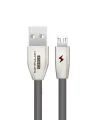 Mey İthalat®  S53 Led Işıklı Micro USB Kablo 1M 3A - Siyah