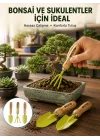 Mey İthalat® Saksı Bitkileri İçin Bahçe El Aleti Seti Ergonomik Ahşap Saplı