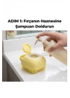 Mey İthalat® Şampuan Hazneli Kedi Köpek Yıkama Fırçası - Silikon Masaj Tarağı ve Evcil Hayvan Banyo Aparatı