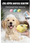 Mey İthalat® Şampuan Hazneli Kedi Köpek Yıkama Fırçası - Silikon Masaj Tarağı ve Evcil Hayvan Banyo Aparatı