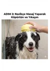 Mey İthalat® Şampuan Hazneli Kedi Köpek Yıkama Fırçası - Silikon Masaj Tarağı ve Evcil Hayvan Banyo Aparatı
