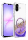 Mey İthalat®  Samsung Galaxy A07 4G Lotus Simli Magsafe Kapak - Mor