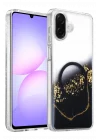 Mey İthalat®  Samsung Galaxy A07 4G Lotus Simli Magsafe Kapak - Siyah