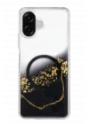 Mey İthalat®  Samsung Galaxy A07 4G Lotus Simli Magsafe Kapak - Siyah