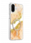Mey İthalat®  Samsung Galaxy A07 4G Lotus Simli Magsafe Kapak - Turuncu