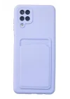 Mey İthalat®  Samsung Galaxy A12 Kılıf Kelvin Kartvizitli Silikon - Lila