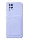 Mey İthalat®  Samsung Galaxy A12 Kılıf Kelvin Kartvizitli Silikon - Lila
