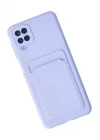 Mey İthalat®  Samsung Galaxy A12 Kılıf Kelvin Kartvizitli Silikon - Lila