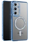 Mey İthalat®  Samsung Galaxy A37 5G Joke Simli Magneticsafe Kılıf - Mavi