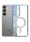 Mey İthalat®  Samsung Galaxy A37 5G Joke Simli Magneticsafe Kılıf - Mavi