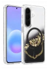 Mey İthalat®  Samsung Galaxy A37 5G Lotus Simli Magsafe Kapak - Siyah