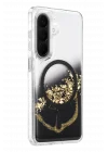 Mey İthalat®  Samsung Galaxy A37 5G Lotus Simli Magsafe Kapak - Siyah