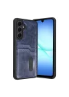 Mey İthalat®  Samsung Galaxy A37 5G Sara Kartvizitli Deri Kılıf - Lacivert