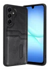 Mey İthalat®  Samsung Galaxy A37 5G Sara Kartvizitli Deri Kılıf - Siyah
