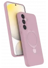 Mey İthalat®  Samsung Galaxy A55 5G Regal Magsafe Standlı Kapak - Açık Pembe