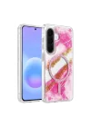 Mey İthalat®  Samsung Galaxy A56 Lotus Simli Magsafe Kapak - Pembe