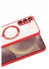 Mey İthalat®  Samsung Galaxy A57 5G Kross Magneticsafe Kapak - Kırmızı