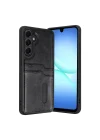 Mey İthalat®  Samsung Galaxy A57 5G Sara Kartvizitli Deri Kılıf - Siyah