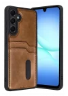 Mey İthalat®  Samsung Galaxy A57 5G Sara Kartvizitli Deri Kılıf - Taba
