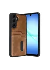 Mey İthalat®  Samsung Galaxy A57 5G Sara Kartvizitli Deri Kılıf - Taba