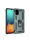 Mey İthalat®  Samsung Galaxy A71 Kılıf Sofya Yüzüklü Silikon Kapak - Yeşil
