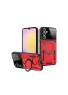 Mey İthalat®  Samsung Galaxy S23 FE Kılıf Joy Lens Standlı Kapak - Kırmızı