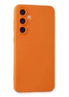 Mey İthalat®  Samsung Galaxy S23 FE Kılıf Nano içi Kadife Silikon - Turuncu