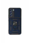Mey İthalat®  Samsung Galaxy S24 Kılıf Pars Lens Yüzüklü Silikon - Lacivert