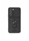 Mey İthalat®  Samsung Galaxy S24 Kılıf Pars Lens Yüzüklü Silikon - Siyah