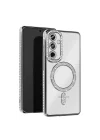 Mey İthalat®  Samsung Galaxy S25 FE Joke Simli Magneticsafe Kılıf - Gümüş