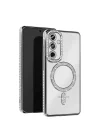Mey İthalat®  Samsung Galaxy S25 FE Joke Simli Magneticsafe Kılıf - Gümüş