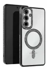 Mey İthalat®  Samsung Galaxy S25 FE Joke Simli Magneticsafe Kılıf - Siyah