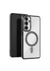 Mey İthalat®  Samsung Galaxy S25 FE Joke Simli Magneticsafe Kılıf - Siyah