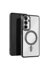 Mey İthalat®  Samsung Galaxy S25 FE Joke Simli Magneticsafe Kılıf - Siyah