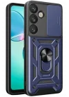 Mey İthalat®  Samsung Galaxy S25 FE Pars Lens Yüzüklü Silikon - Lacivert