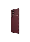 Mey İthalat®  Samsung Galaxy S25 Ultra Kılıf Auto Focus Karbon Kapak - Bordo