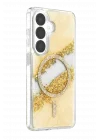 Mey İthalat®  Samsung Galaxy S26 Lotus Simli Magsafe Kapak - Gümüş