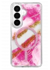 Mey İthalat®  Samsung Galaxy S26 Lotus Simli Magsafe Kapak - Pembe