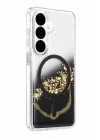 Mey İthalat®  Samsung Galaxy S26 Lotus Simli Magsafe Kapak - Siyah