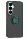 Mey İthalat®  Samsung Galaxy S26 Plus Montreal Yüzüklü Silikon Kapak - Yeşil