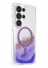 Mey İthalat®  Samsung Galaxy S26 Ultra Lotus Simli Magsafe Kapak - Mor