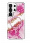 Mey İthalat®  Samsung Galaxy S26 Ultra Lotus Simli Magsafe Kapak - Pembe