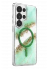 Mey İthalat®  Samsung Galaxy S26 Ultra Lotus Simli Magsafe Kapak - Yeşil