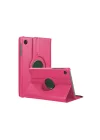 Mey İthalat®  Samsung Galaxy Tab A11 360 Tablet Deri Kılıf - Pembe