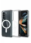 Mey İthalat®  Samsung Galaxy Z Fold 5 Kılıf Magneticsafe Şeffaf Silikon - Şeffaf