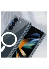 Mey İthalat®  Samsung Galaxy Z Fold 5 Kılıf Magneticsafe Şeffaf Silikon - Şeffaf