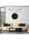 Mey İthalat® Sarı 36 Cm Mermer Desenli Duvar Saati