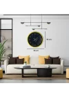 Mey İthalat® Sarı 36 Cm Mermer Desenli Duvar Saati