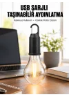 Mey İthalat® Şarjlı Dekoratif Kamp Lambası Askılı Ampul Led Işık Type-C Girişli